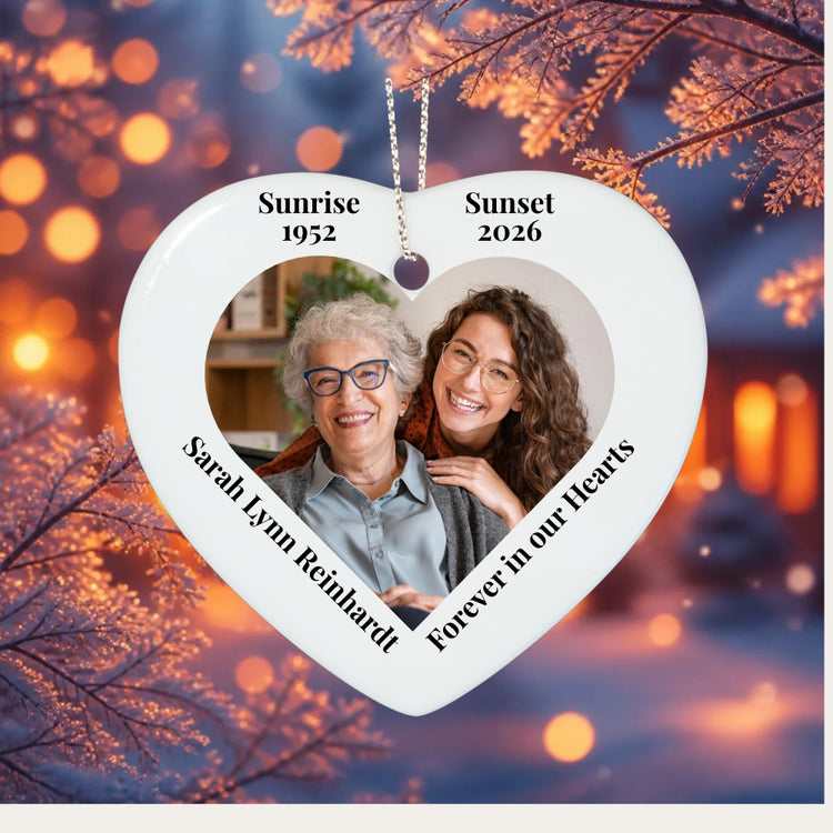 Custom Photo Memorial Holiday Ornament – Keepsake of Remembrance